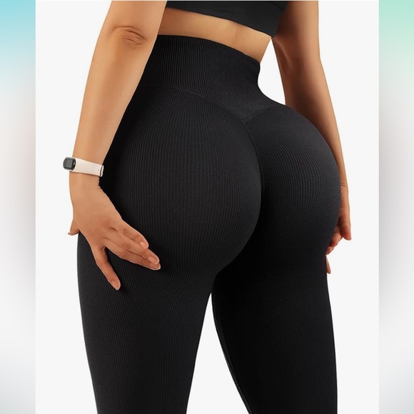 Sukksess Ribbed No-Front-Seam Leggings with Pockets - Picture 5 of 8